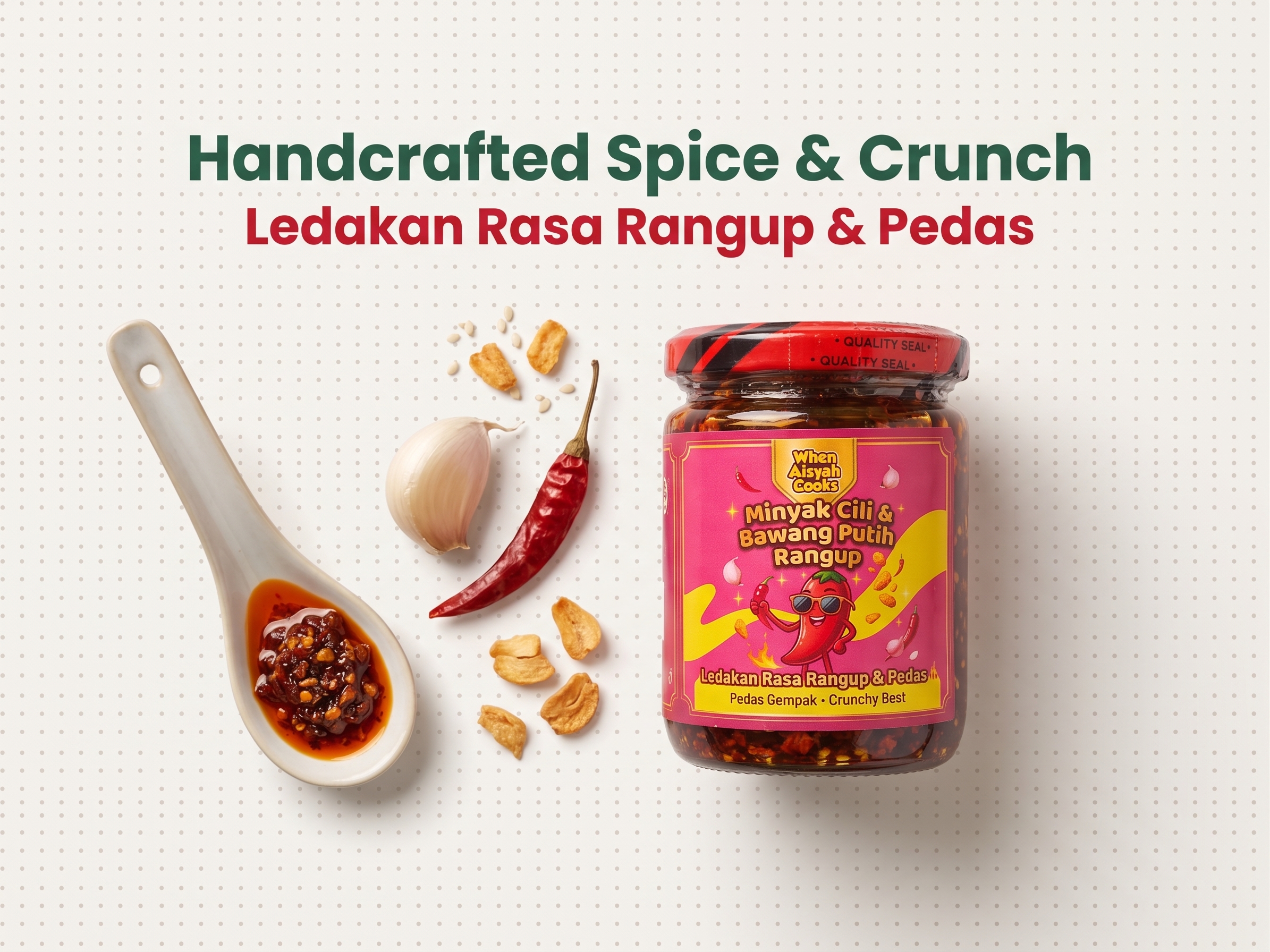 Crunchy Garlic Chili Oil Flatlay